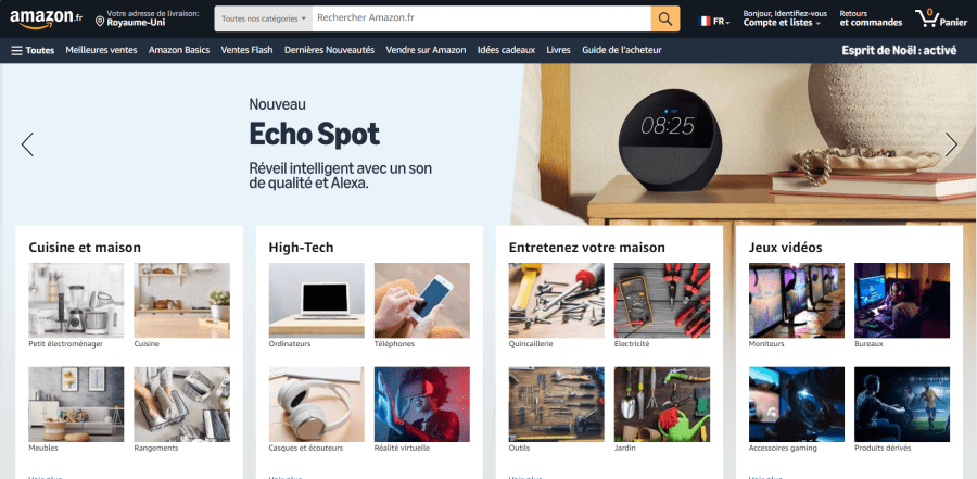 The Amazon.fr homepage