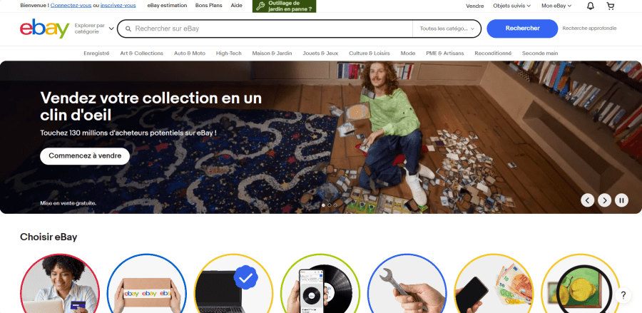 The eBay.fr homepage